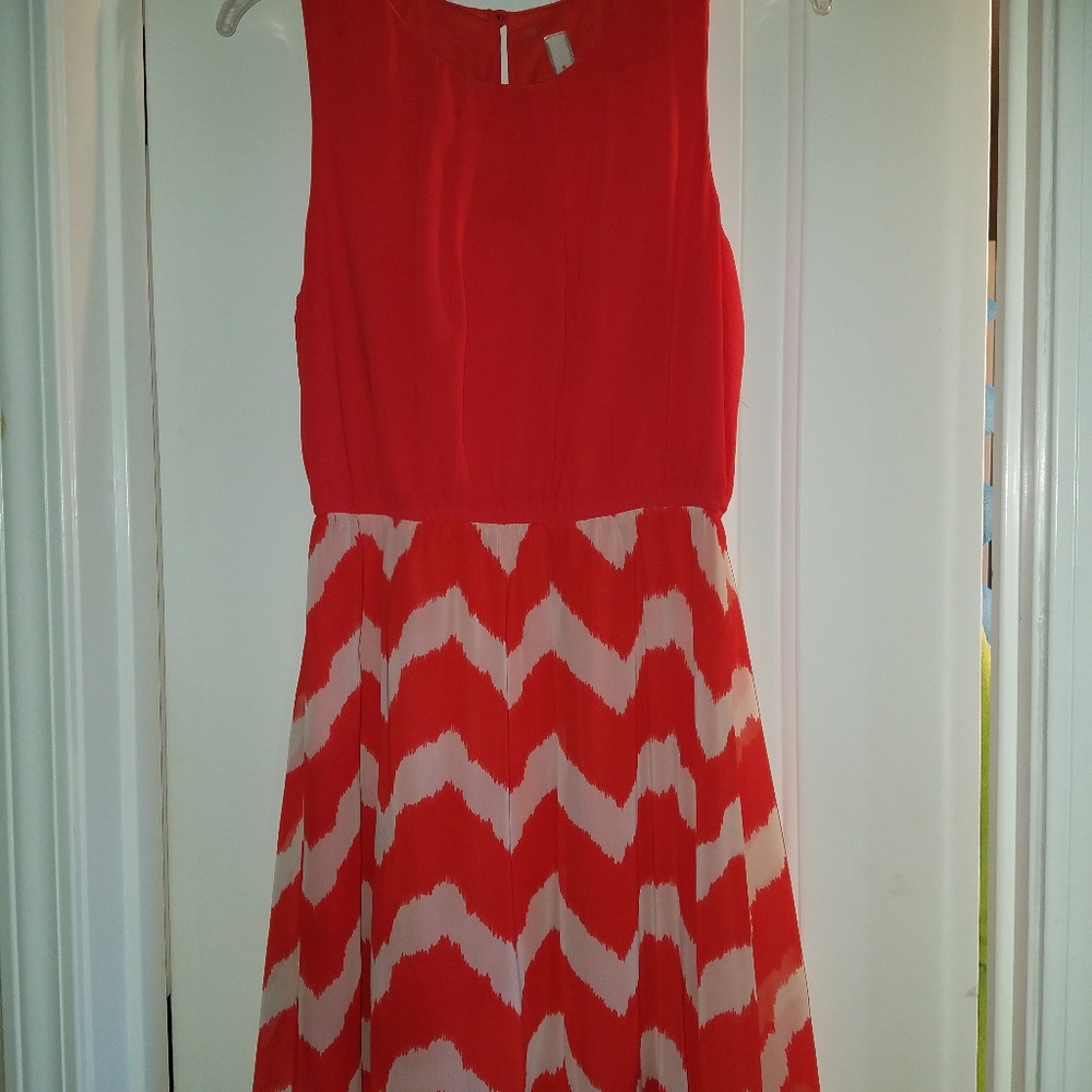 Orange and cream dress